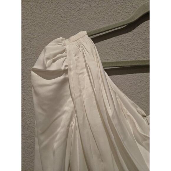 Mac Duggal Ivory One Shoulder Hi Low Dress Women's 6 Formal Wedding White Party - Picture 4 of 12